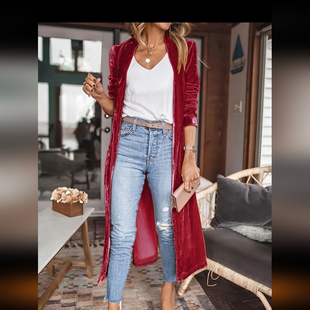 Solid Open Front Duster - image 1